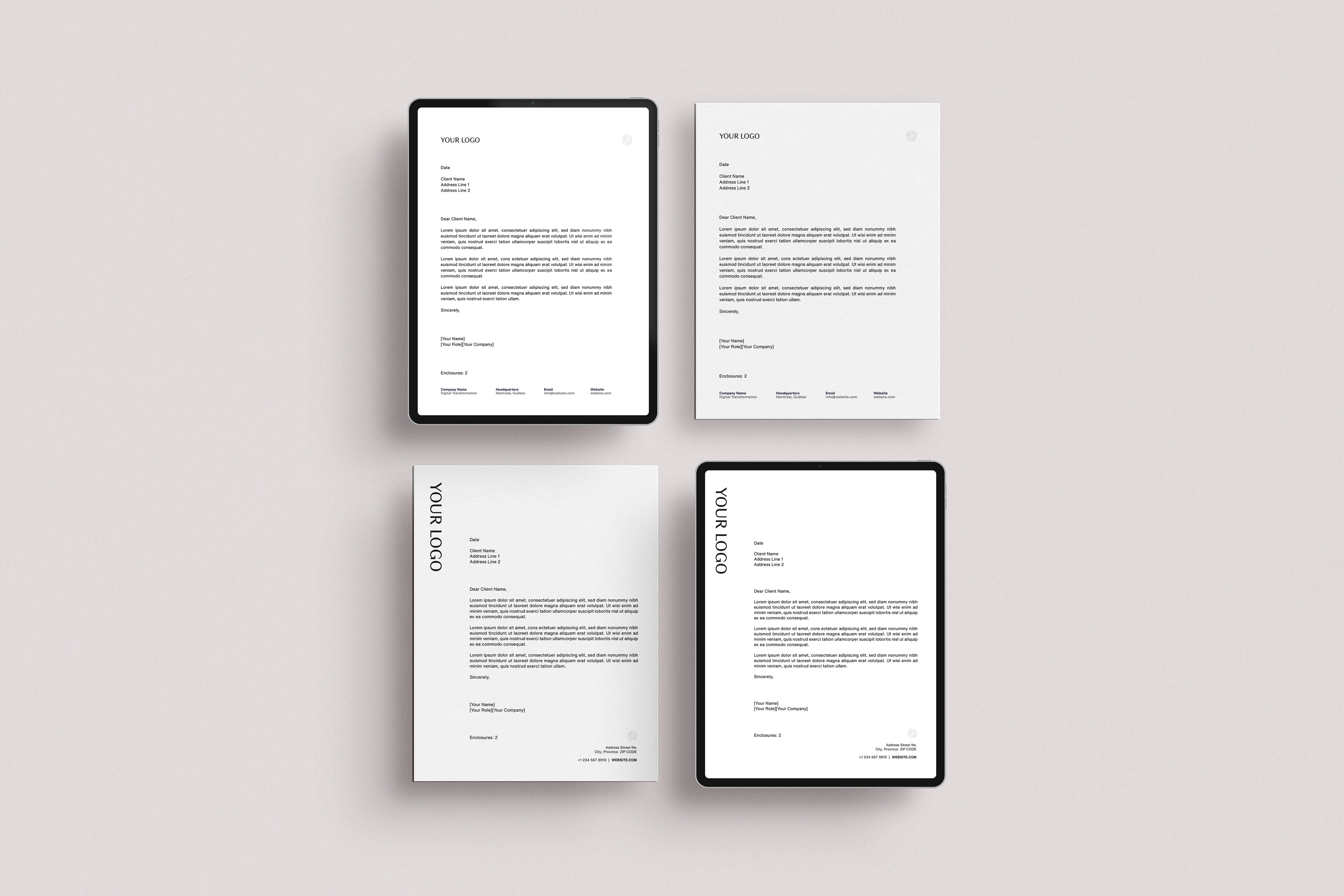 Papier à en-tête (Collection semi-personnalisée)