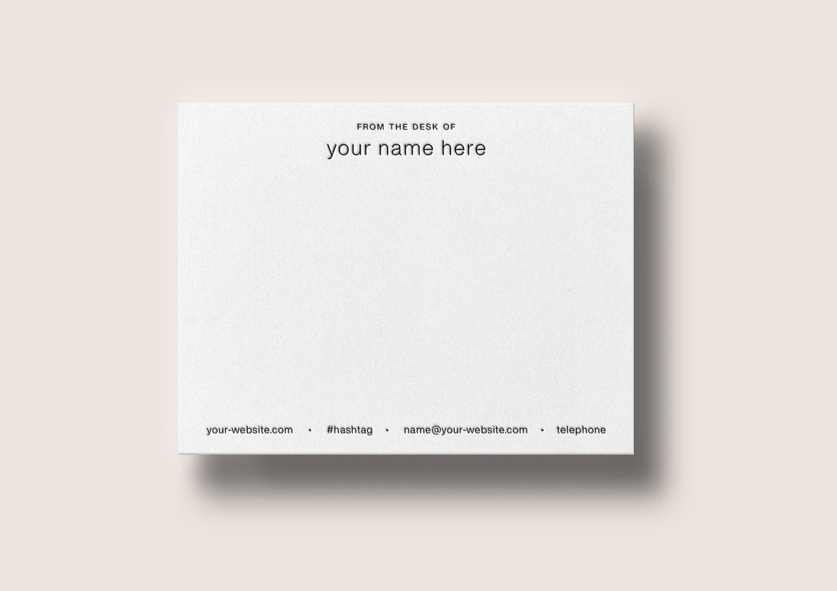 Note Card Front From the Desk Of Notecards (Semi-Custom Collection)